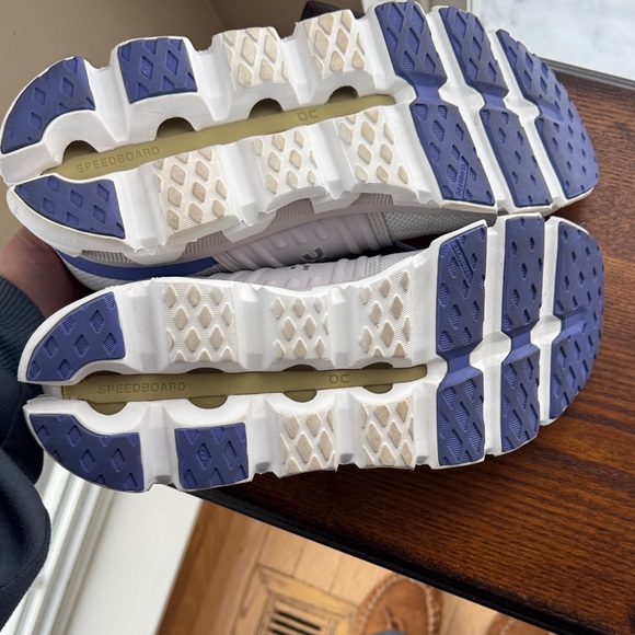 On Running Women's White/gray and Purple Sneakers - Picture 7 of 9